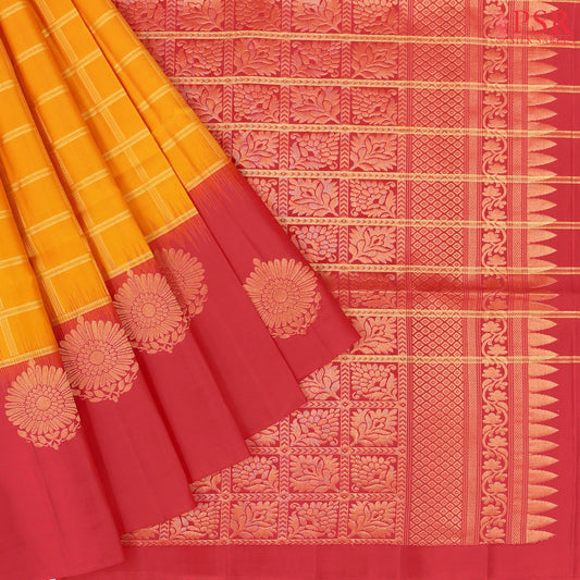 Fire Yellow Soft Silk Saree