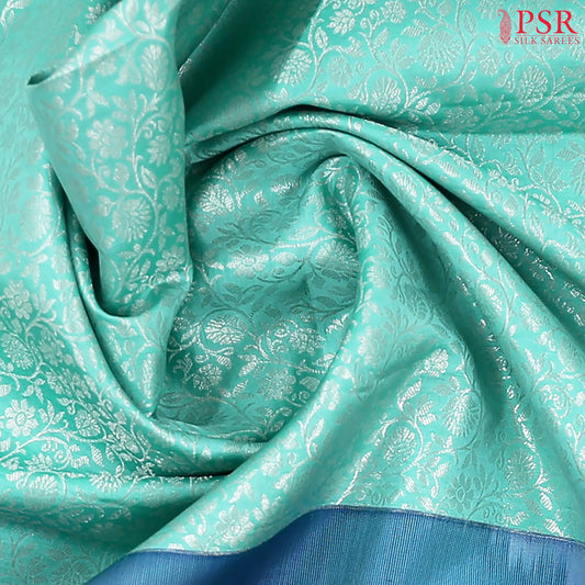 Turquoise Blue Kanchipuram Silk Saree