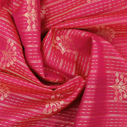 Dark Pink Fancy Kanchipuram Silk Saree