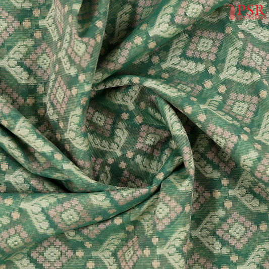 Green Manipuri Cut Wok Saree