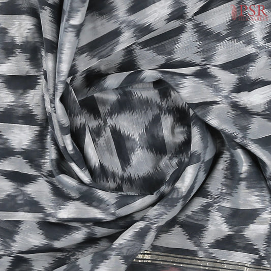 Cement Grey Semi Patola Silk Cotton Saree