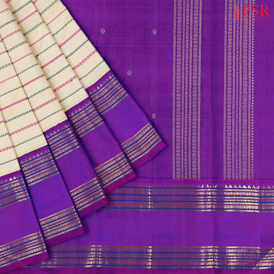 Light Beige Kanchipuram Silk Saree