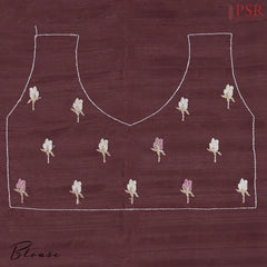Dark Maroon Kosa Embroidery Saree