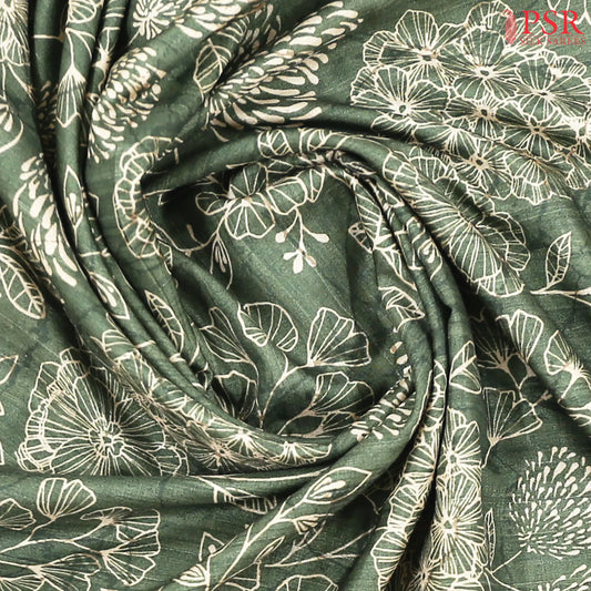 Fern Green Semi Dupion Saree
