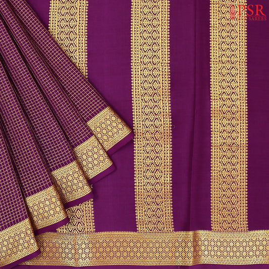 Jam Purple Mysore Silk Saree
