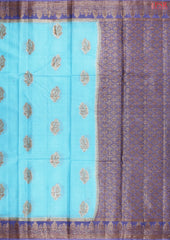 Light Blue Banaras Tussar Silk Saree