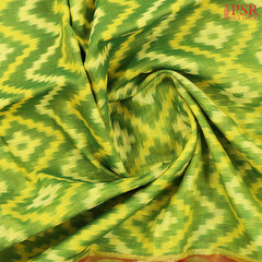 Chartreuse Green Patola Silk Cotton Saree