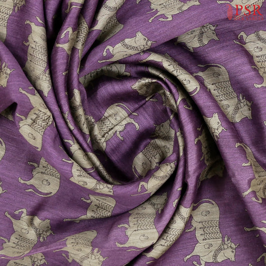 Dark Lavender Munga Silk Saree