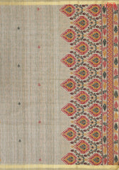 Tan Beige Ghicha Tassar Saree