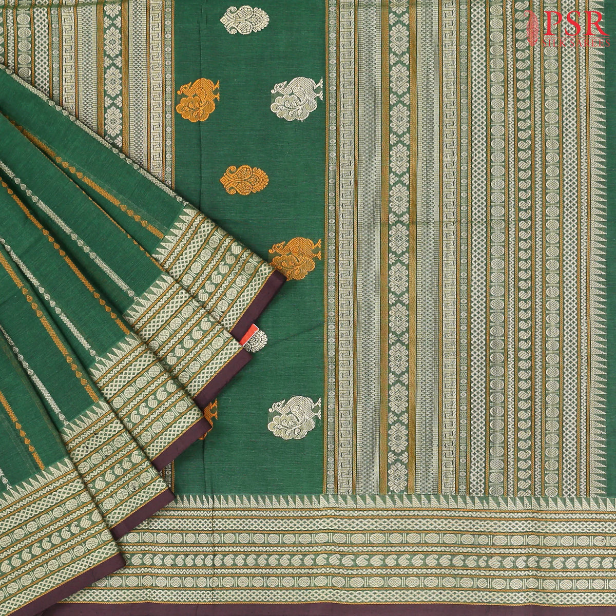 Dark Green Kalakshetra Kovai Cotton Saree