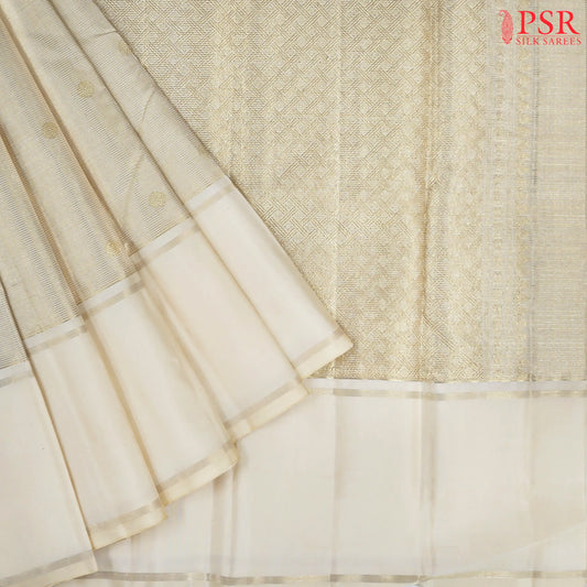 Kerala Beige Kanchipuram Silk Saree