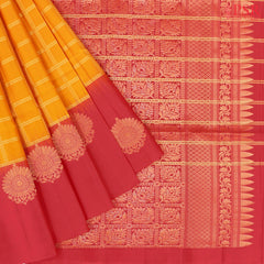 Fire Yellow Soft Silk Saree