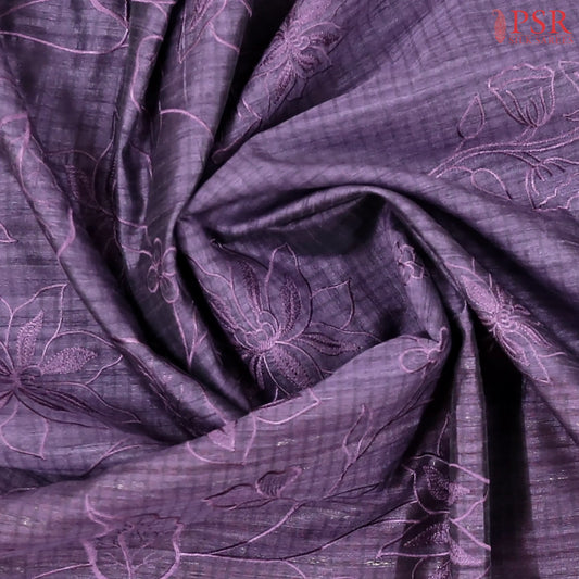 Affair Purple Semi Tussar Embroidery Saree