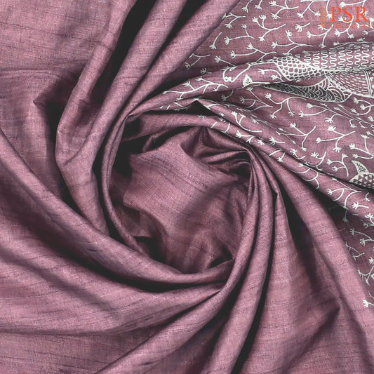 Onion Pink Semi Tussar Saree