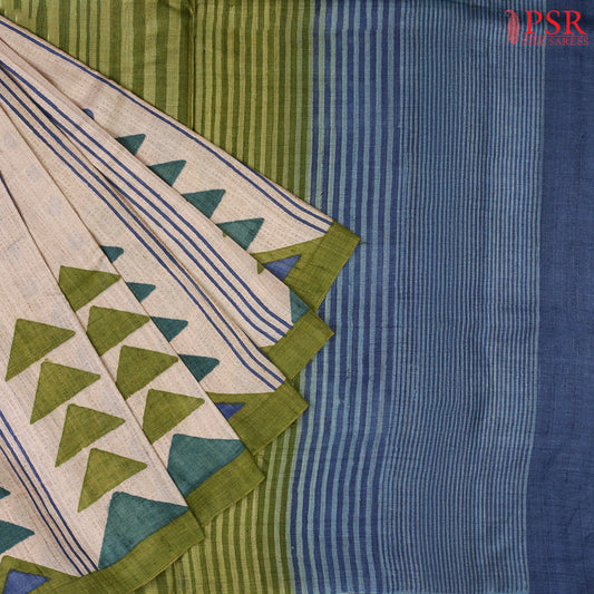 Beige Kadhi Tussar Silk Saree