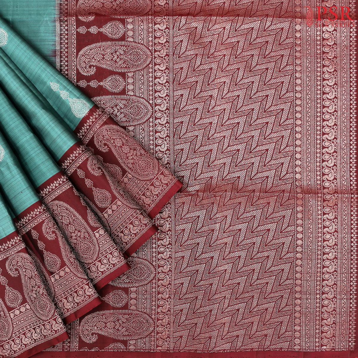 Crayola Teal Soft Silk Saree