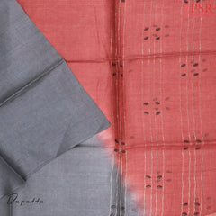 Poppy Red Tassar Dress Material