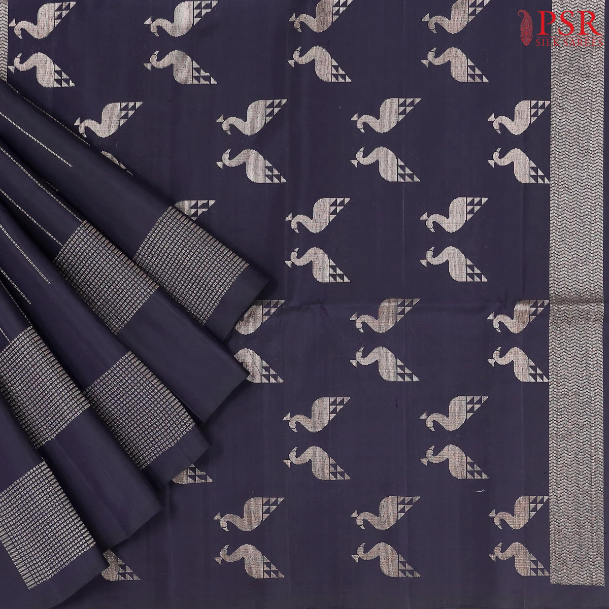 Dark Violet Soft Silk Saree