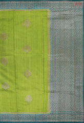 Olive Drab Green Banaras Jute Silk Saree