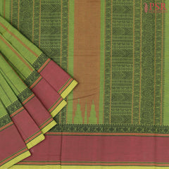 Asparagus Green Kalakshetra Kovai Cotton Saree