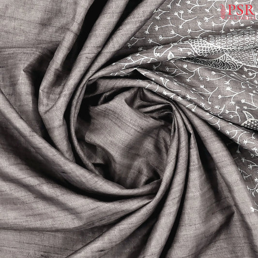 Beaver Brown Semi Tussar Saree