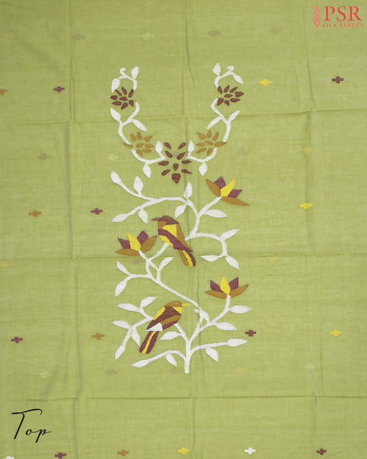 Pomelo Green Byloom Cotton Dress Material