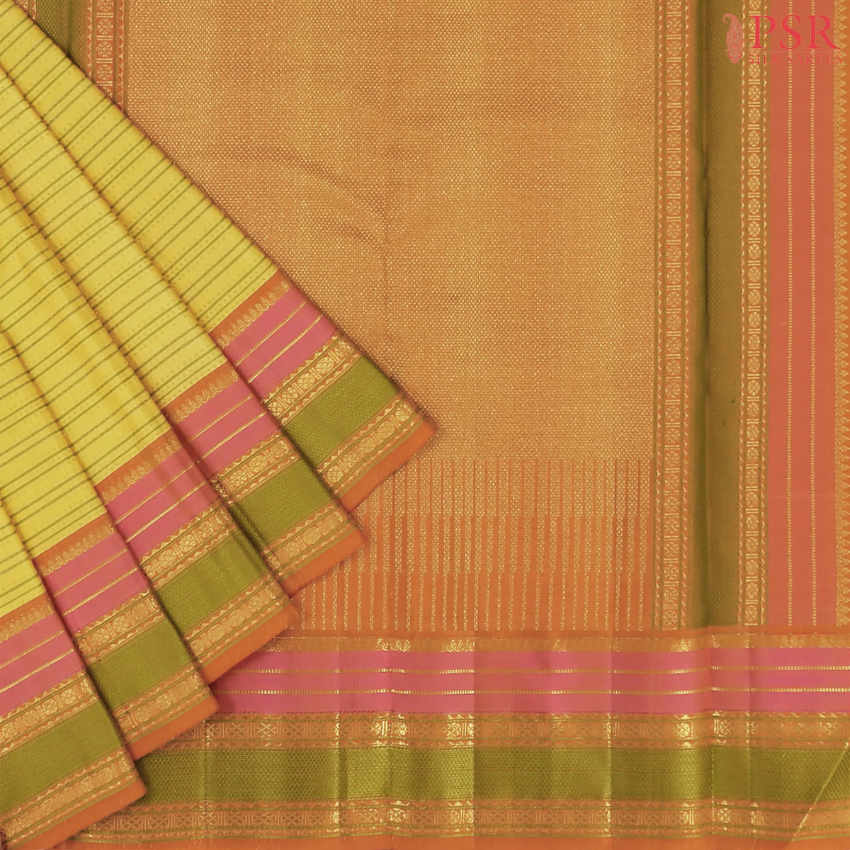 Canary Yellow Kanchipuram Silk Saree