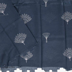 Prussian Blue Silk Cotton Dress Material