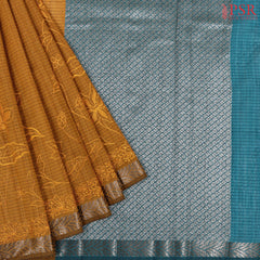 Mustard Brown Semi Dupion Saree
