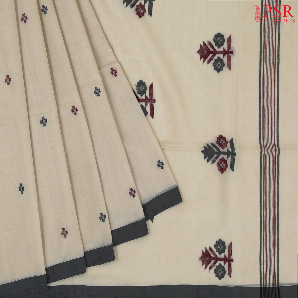 Beige Byloom Cotton Saree