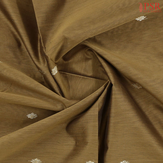 Dark Chikoo Brown Maheshwari Silk Cotton Saree