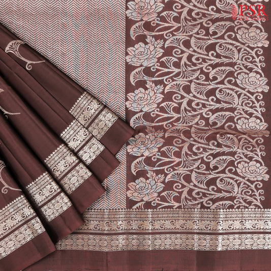 Brown Soft Silk Saree