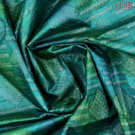 Pine Green Banaras Tussar Silk Saree