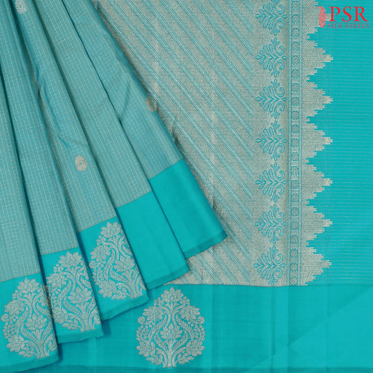 Medium Turquoise Kanchipuram Silk Saree