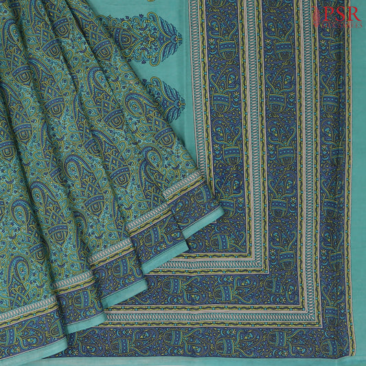 Teal Green Murshidabad Silk Saree