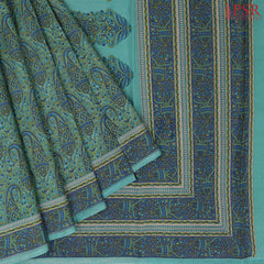 Teal Green Murshidabad Silk Saree