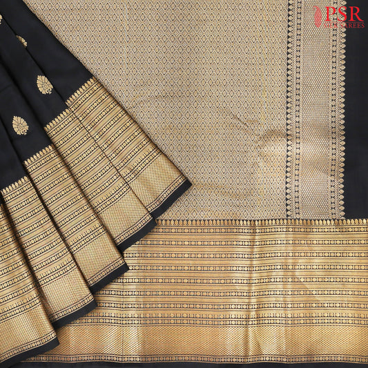 Black Fancy Kanchipuram Silk Saree