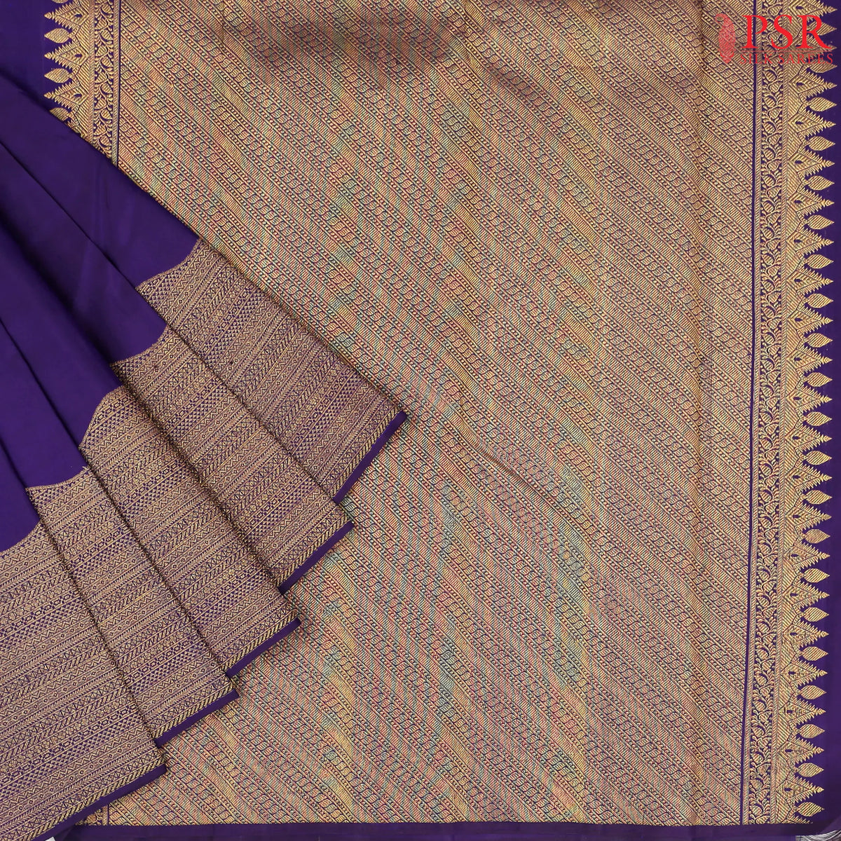 Spanish Violet Kanchipuram Silk Saree
