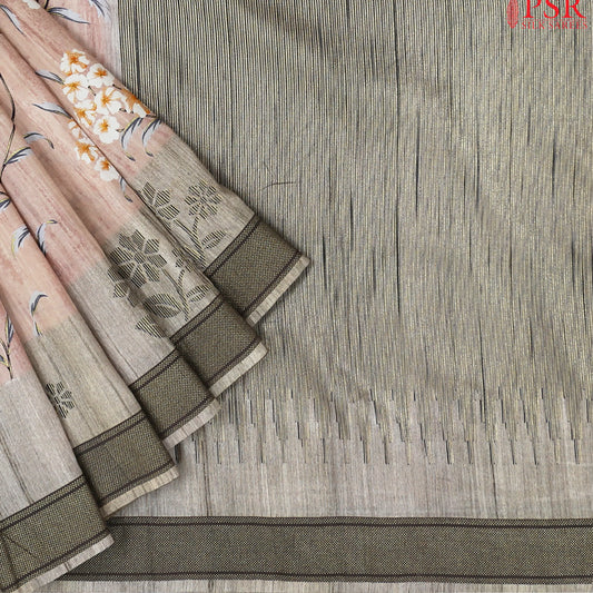 Blushing Peach Semi Dupion Saree