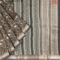 Lead Grey Chanderi Silk Cotton Saree