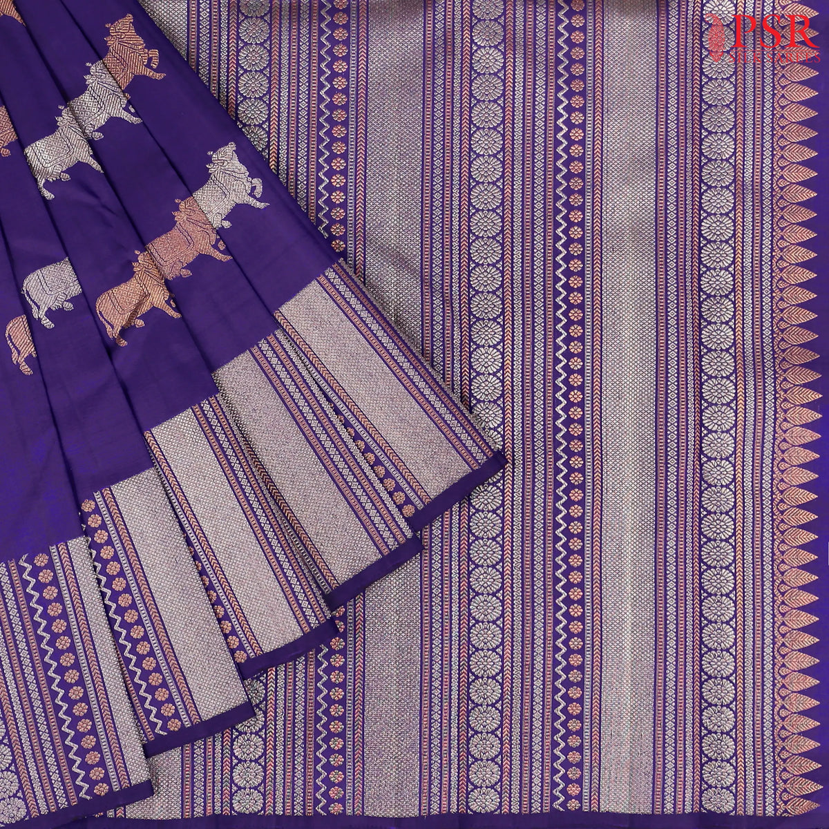 Spanish Violet Kanchipuram Silk Saree