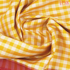 Mustard Yellow & Beige Kanchipuram Silk Saree