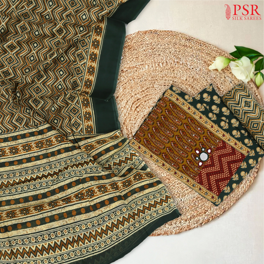 Dark Green Dress Material