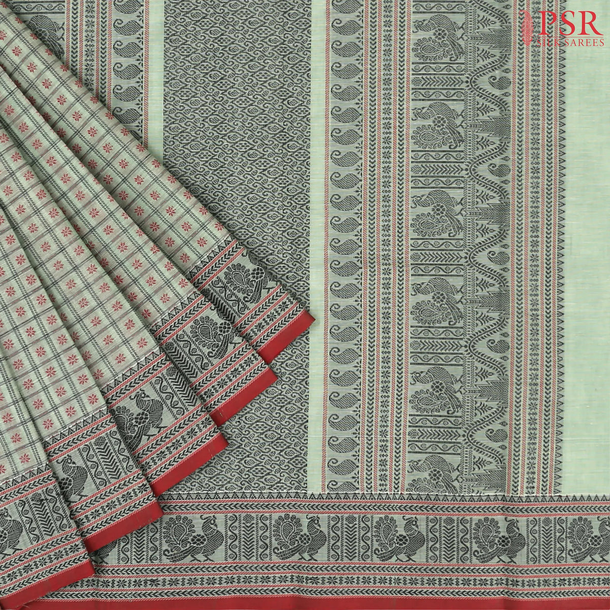 Laurel Green Kalakshetra Kovai Cotton Saree