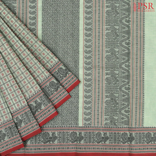 Laurel Green Kalakshetra Kovai Cotton Saree