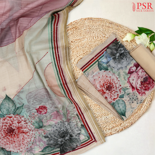 Beige Linen Dress Material