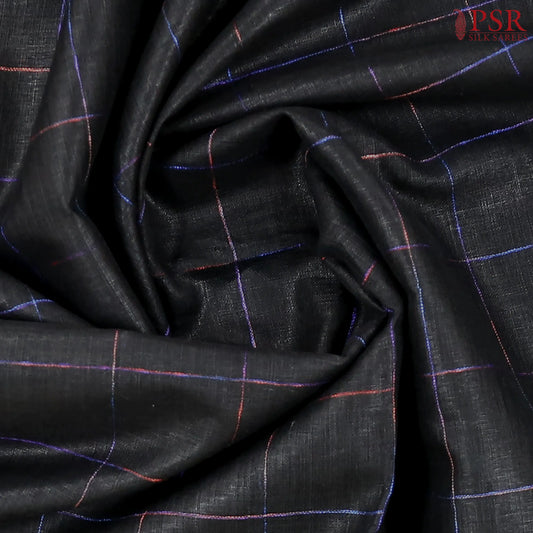 Black Linen Saree