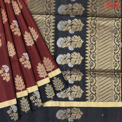 Mahogany Brown Silk Cotton Saree