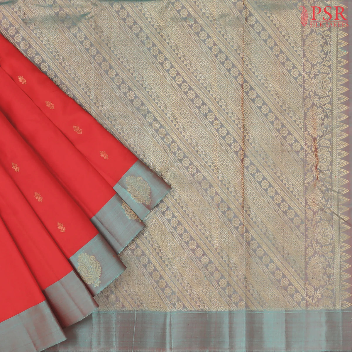 Candy Red Arani Silk Saree