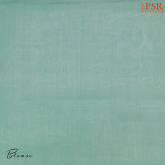 Dusty Teal Banaras Tussar Silk Saree